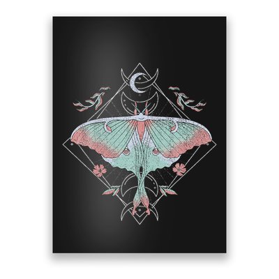 Mysterious Moths With Moon Crescent Gothic Moth Poster