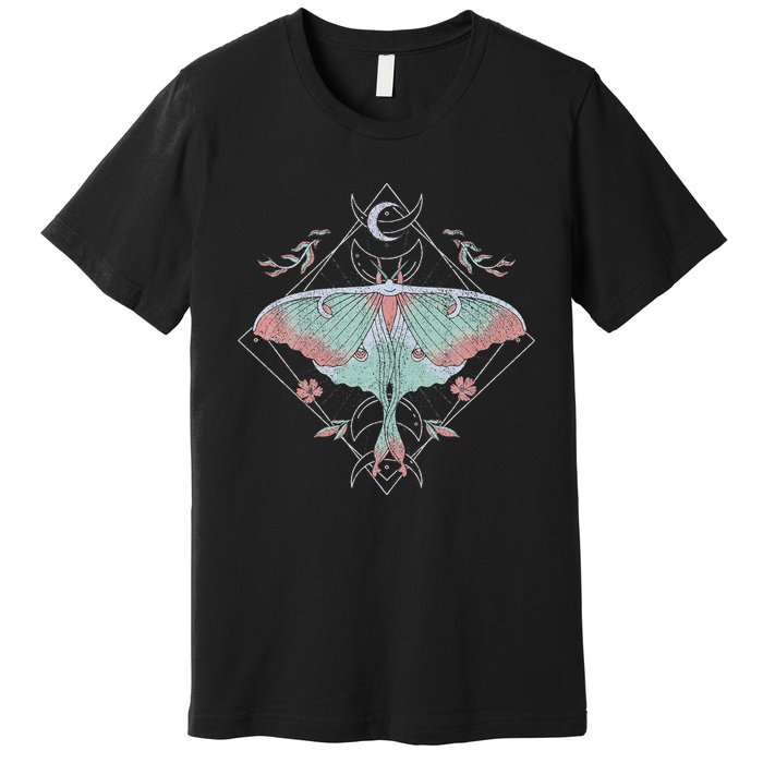 Mysterious Moths With Moon Crescent Gothic Moth Premium T-Shirt