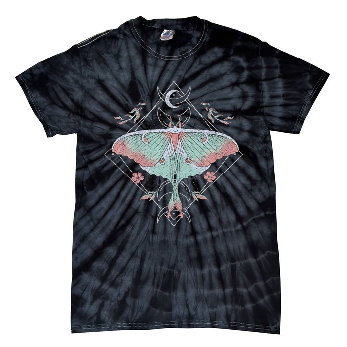 Mysterious Moths With Moon Crescent Gothic Moth Tie-Dye T-Shirt