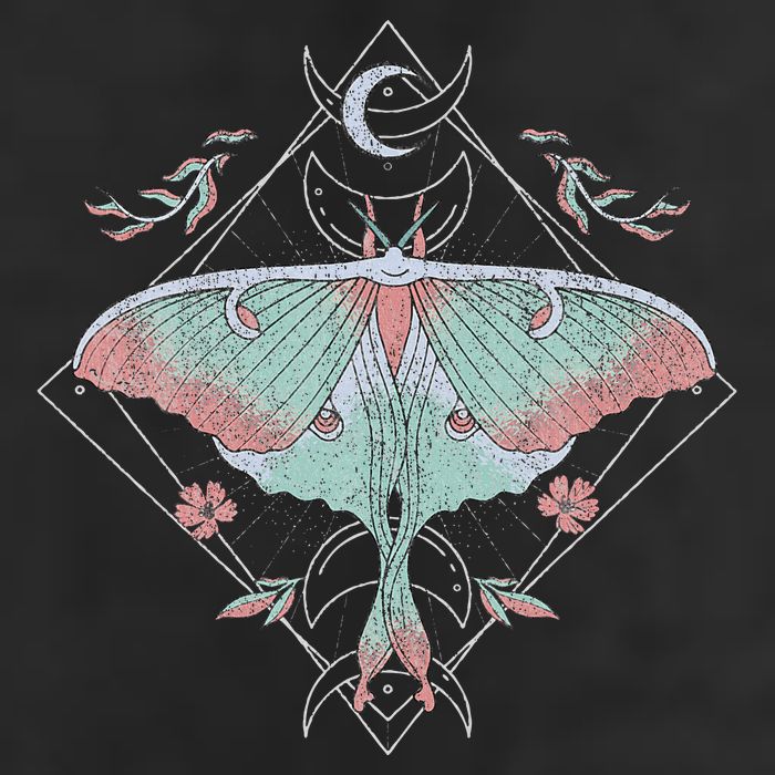 Mysterious Moths With Moon Crescent Gothic Moth Trucker Hat