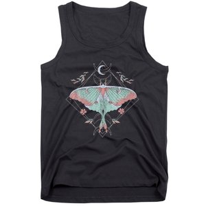 Mysterious Moths With Moon Crescent Gothic Moth Tank Top