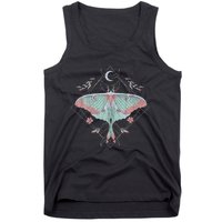 Mysterious Moths With Moon Crescent Gothic Moth Tank Top