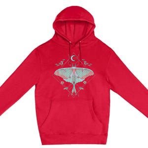 Mysterious Moths With Moon Crescent Gothic Moth Premium Pullover Hoodie