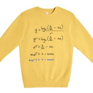 Math Merry Xmas Math Equation Funny Christmas Algebra Great Gift Premium Crewneck Sweatshirt