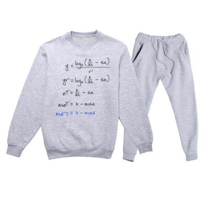 Math Merry Xmas Math Equation Funny Christmas Algebra Great Gift Premium Crewneck Sweatsuit Set