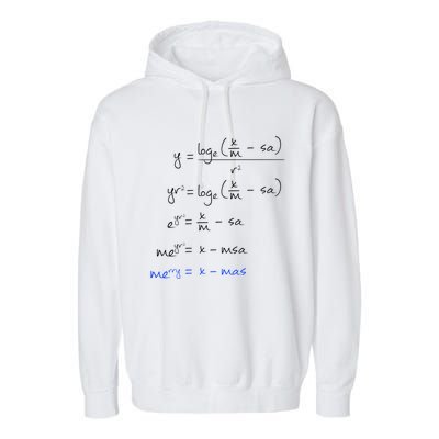 Math Merry Xmas Math Equation Funny Christmas Algebra Great Gift Garment-Dyed Fleece Hoodie