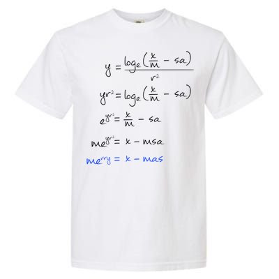 Math Merry Xmas Math Equation Funny Christmas Algebra Great Gift Garment-Dyed Heavyweight T-Shirt