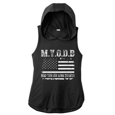 Myodb My Your Our Damn Business Ladies PosiCharge Tri-Blend Wicking Draft Hoodie Tank