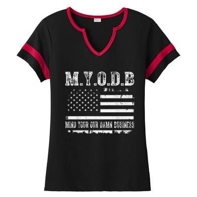 Myodb My Your Our Damn Business Ladies Halftime Notch Neck Tee