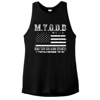 Myodb My Your Our Damn Business Ladies PosiCharge Tri-Blend Wicking Tank