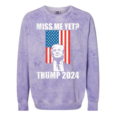 Miss Me Yet Funny Trump 2024 Colorblast Crewneck Sweatshirt