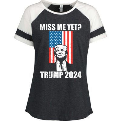 Miss Me Yet Funny Trump 2024 Enza Ladies Jersey Colorblock Tee