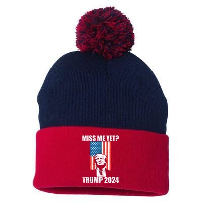 Miss Me Yet Funny Trump 2024 Pom Pom 12in Knit Beanie