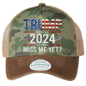 Miss Me Yet Trump 2024 I'll Be Back Patriotic 4th Of July Legacy Tie Dye Trucker Hat