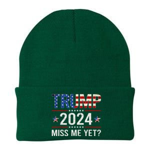 Miss Me Yet Trump 2024 I'll Be Back Patriotic 4th Of July Knit Cap Winter Beanie