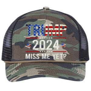 Miss Me Yet Trump 2024 I'll Be Back Patriotic 4th Of July Retro Rope Trucker Hat Cap