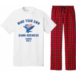 Meidastouch Mind Your Own Damn Business Harris Walz Pajama Set