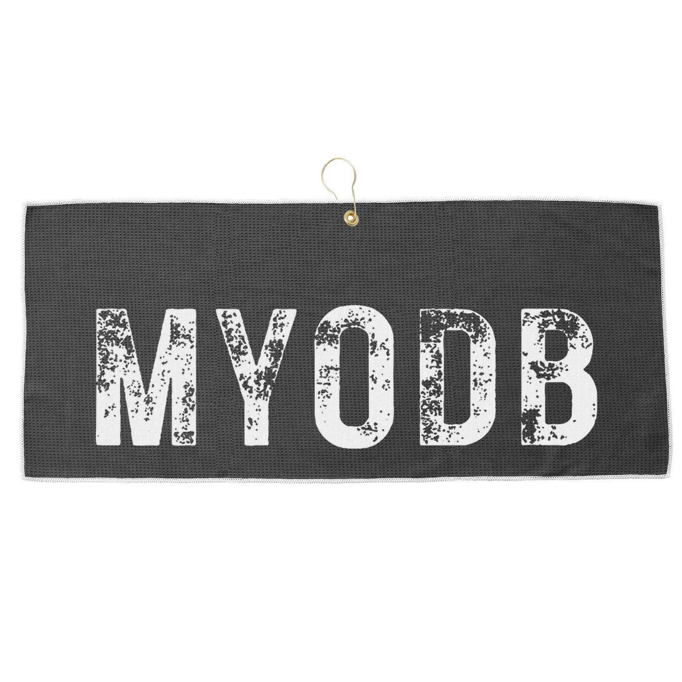 Myodb Mind Your Own Business Funny Political Large Microfiber Waffle Golf Towel