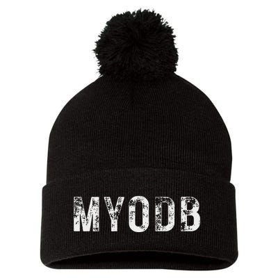 Myodb Mind Your Own Business Funny Political Pom Pom 12in Knit Beanie