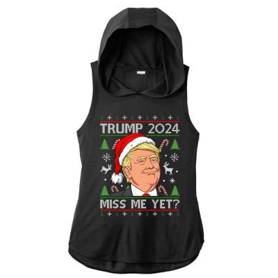 Miss Me Yet Trump 2024 Ugly Christmas Cool Gift Ladies PosiCharge Tri-Blend Wicking Draft Hoodie Tank