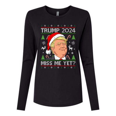 Miss Me Yet Trump 2024 Ugly Christmas Cool Gift Womens Cotton Relaxed Long Sleeve T-Shirt