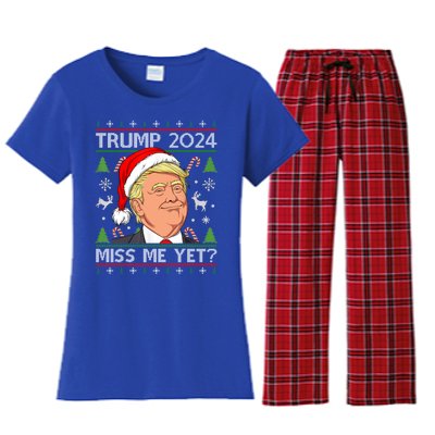 Miss Me Yet Trump 2024 Ugly Christmas Cool Gift Women's Flannel Pajama Set