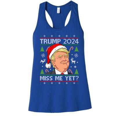 Miss Me Yet Trump 2024 Ugly Christmas Cool Gift Women's Racerback Tank