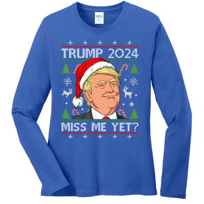 Miss Me Yet Trump 2024 Ugly Christmas Cool Gift Ladies Long Sleeve Shirt