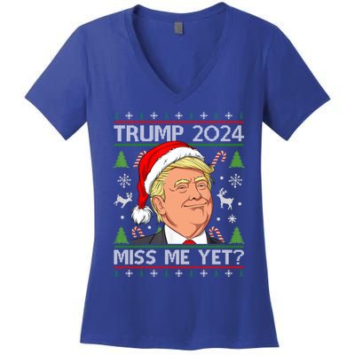 Miss Me Yet Trump 2024 Ugly Christmas Cool Gift Women's V-Neck T-Shirt