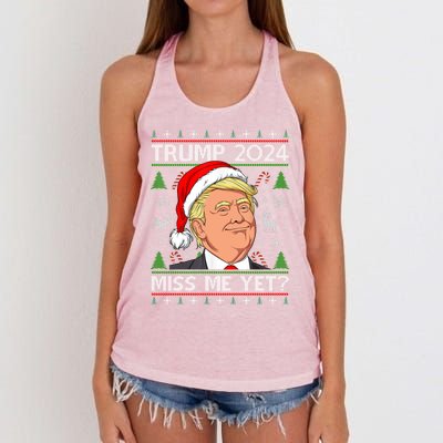 Miss Me Yet Trump 2024 Ugly Christmas Cool Gift Women's Knotted Racerback Tank