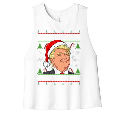 Miss Me Yet Trump 2024 Ugly Christmas Cool Gift Women's Racerback Cropped Tank