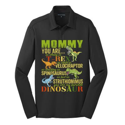 Mommysaurus Mommy You Are As Strong As T Rex Funny Dinosaur Gift Silk Touch Performance Long Sleeve Polo