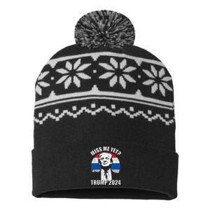 Miss Me Yet Funny Trump 2024 USA-Made Snowflake Beanie