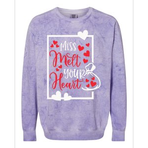 Miss Melt Your Heart Cute Valentine's Day Funny Funny Gift Colorblast Crewneck Sweatshirt