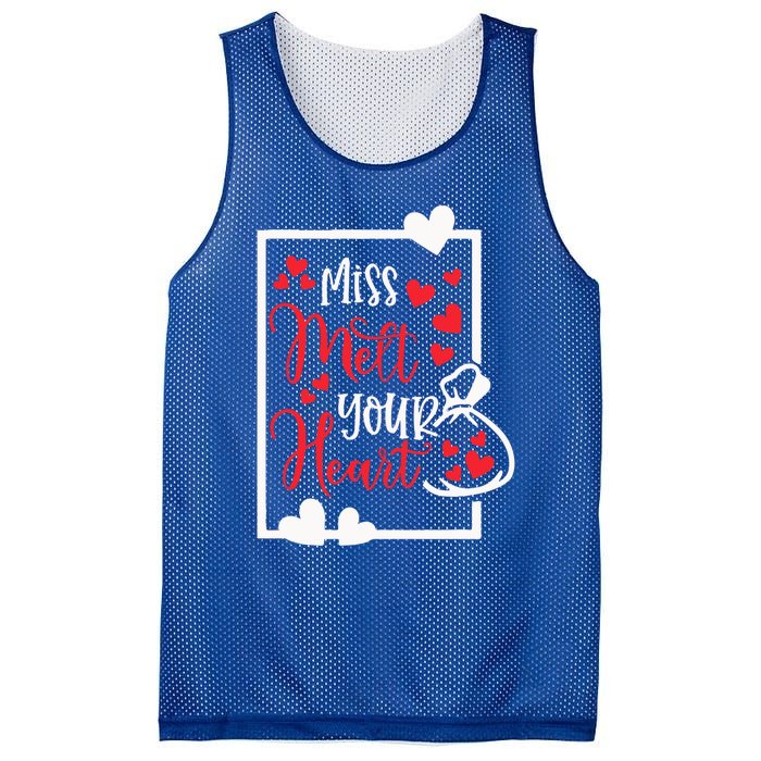 Miss Melt Your Heart Cute Valentine's Day Funny Funny Gift Mesh Reversible Basketball Jersey Tank