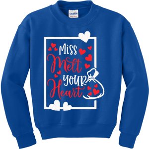 Miss Melt Your Heart Cute Valentine's Day Funny Funny Gift Kids Sweatshirt