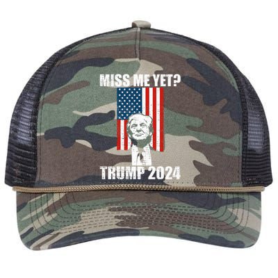 Miss Me Yet Funny Trump 2024  Retro Rope Trucker Hat Cap