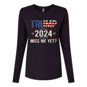 Miss Me Yet Trump 2024 I'll Be Back Patriotic 4th Of July Womens Cotton Relaxed Long Sleeve T-Shirt