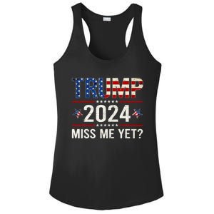 Miss Me Yet Trump 2024 I'll Be Back Patriotic 4th Of July Ladies PosiCharge Competitor Racerback Tank