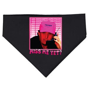 Miss Me Yet Donald Trump 2024 Holding Phone Call Pink USA-Made Doggie Bandana