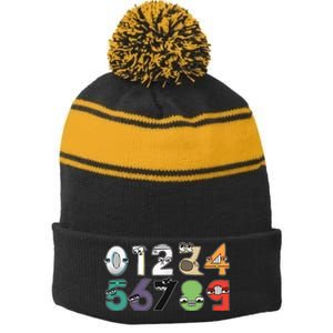 Math Number 09 Costume Boy Matching Number Lore Stripe Pom Pom Beanie