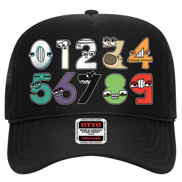 Math Number 09 Costume Boy Matching Number Lore High Crown Mesh Back Trucker Hat