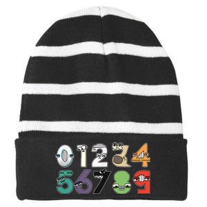 Math Number 09 Costume Boy Matching Number Lore Striped Beanie with Solid Band