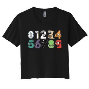 Math Number 09 Costume Boy Matching Number Lore Women's Crop Top Tee