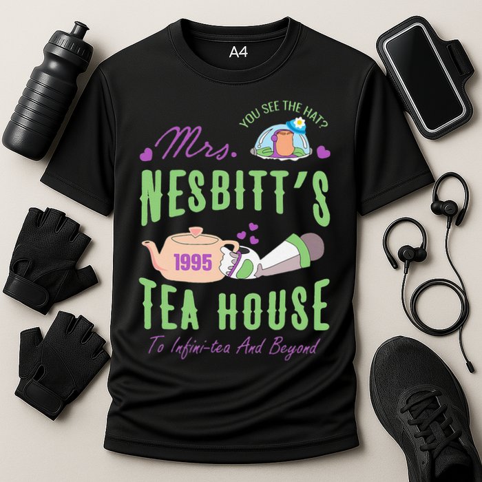 Mrs NesbitS 1995 Tea House Infinitea And Beyond Cooling Performance Crew T-Shirt