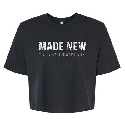 Made New 2 Corinthians 517 Baptism Christian Bella+Canvas Jersey Crop Tee