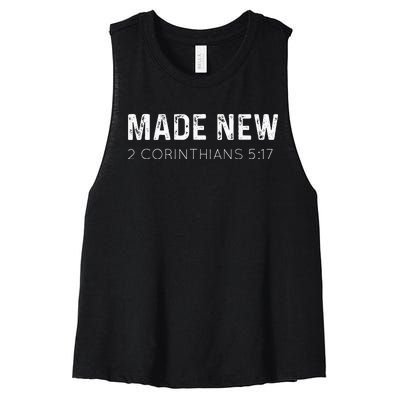 Made New 2 Corinthians 517 Baptism Christian Women's Racerback Cropped Tank