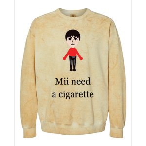 Mii Need A Cigarette Funny Wii Colorblast Crewneck Sweatshirt