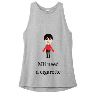 Mii Need A Cigarette Funny Wii Ladies PosiCharge Tri-Blend Wicking Tank