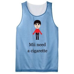 Mii Need A Cigarette Funny Wii Mesh Reversible Basketball Jersey Tank